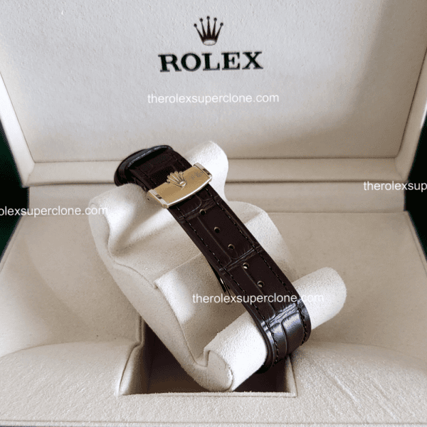 Rolex 1908 1:1 Super Clone 18kt Yellow Gold Intense White Dial Alligator Strap 7140 Swiss Movement Replica Watch Ref-52508