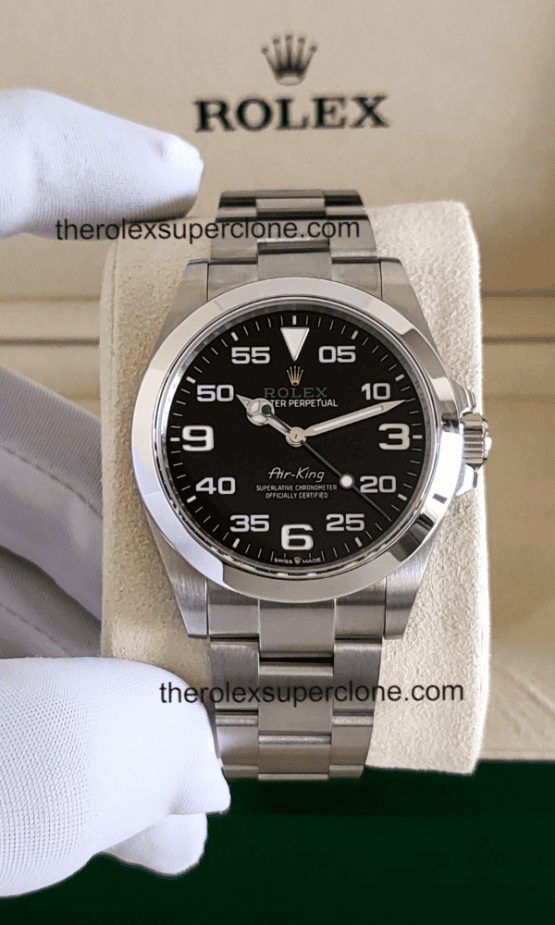 Rolex Air-king 1:1 Super Clone Oystersteel Black Dial 3230 Swiss Movement Replica Watch Ref-126900