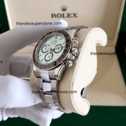 Rolex Cosmograph Daytona 11 Super Clone Platinum Ice Blue Dial 4131 Swiss Movement Replica Watch Ref-126506