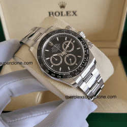 Rolex Cosmograph Daytona 1:1 Super Clone Stainless Steel Black Dial 4131 Swiss Movement Replica Watch Ref-126500LN