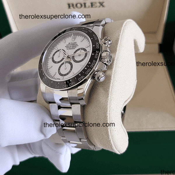 Rolex Cosmograph Daytona 1:1 Super Clone Stainless Steel White Dial 4131 Swiss Movement Replica Watch Ref-126500LN