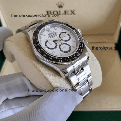 Rolex Cosmograph Daytona 1:1 Super Clone Stainless Steel White Dial 4131 Swiss Movement Replica Watch Ref-126500LN