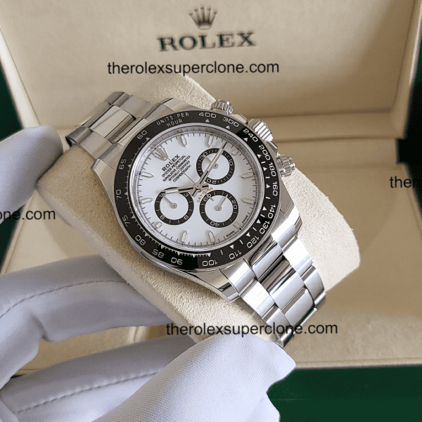 Rolex Cosmograph Daytona 1:1 Super Clone Stainless Steel White Dial 4131 Swiss Movement Replica Watch Ref-126500LN