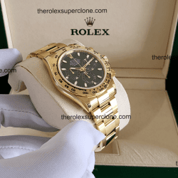 Rolex Cosmograph Daytona 1:1 Super Clone Yellow Gold Green Dial 4130 Swiss Movement Replica Watch Ref-116508