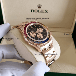 Rolex Cosmograph Daytona Rainbow 1:1 Super Clone Everose Gold Black Dial 4130 Swiss Movement Replica Watch Ref-116595RBOW