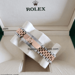 Rolex Datejust 1:1 Super Clone Oystersteel and Everose Gold Chocolate with Diamonds Set Dial 3235 Swiss Movement Replica Watch Ref-126331