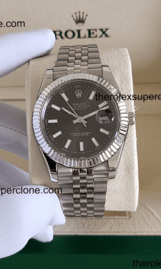 Rolex Datejust 11 Super Clone Oystersteel and White Gold Bright Black Dial 3235 Swiss Movement Replica Watch Ref-126334