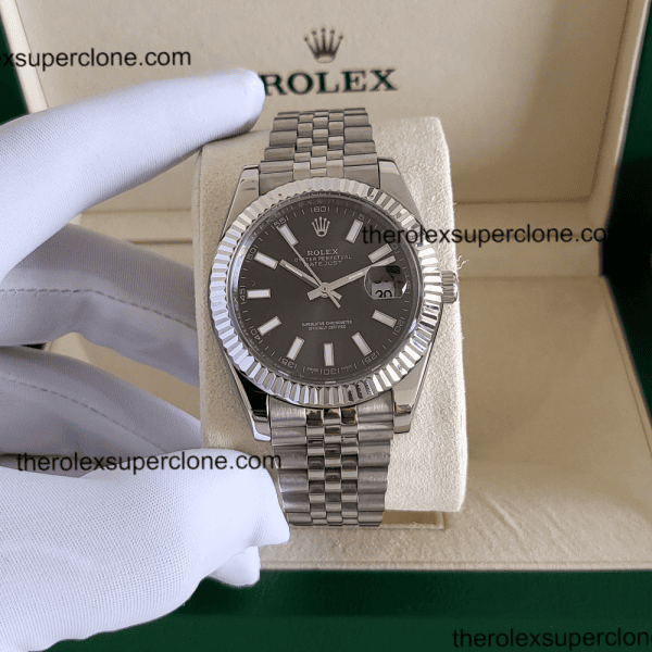 Rolex Datejust 11 Super Clone Oystersteel and White Gold Bright Black Dial 3235 Swiss Movement Replica Watch Ref-126334