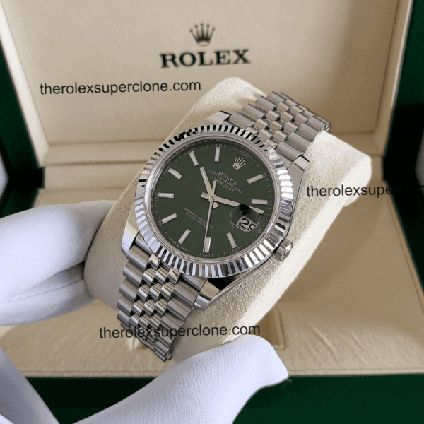 Rolex Datejust 1:1 Super Clone Oystersteel and White Gold Mint Green Dial 3235 Swiss Movement Replica Watch Ref-126334