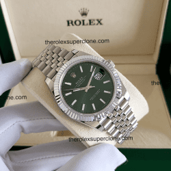 Rolex Datejust 1:1 Super Clone Oystersteel and White Gold Mint Green Dial 3235 Swiss Movement Replica Watch Ref-126334