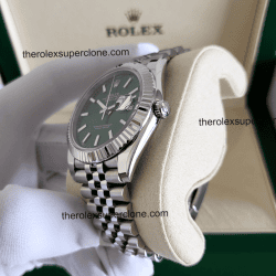 Rolex Datejust 1:1 Super Clone Oystersteel and White Gold Mint Green Dial 3235 Swiss Movement Replica Watch Ref-126334