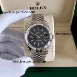 Rolex Datejust 11 Super Clone Oystersteel and White Gold Motif Blue Dial 3235 Swiss Movement Replica Watch Ref-126334