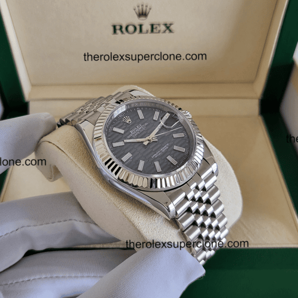 Rolex Datejust 11 Super Clone Oystersteel and White Gold Motif Blue Dial 3235 Swiss Movement Replica Watch Ref-126334