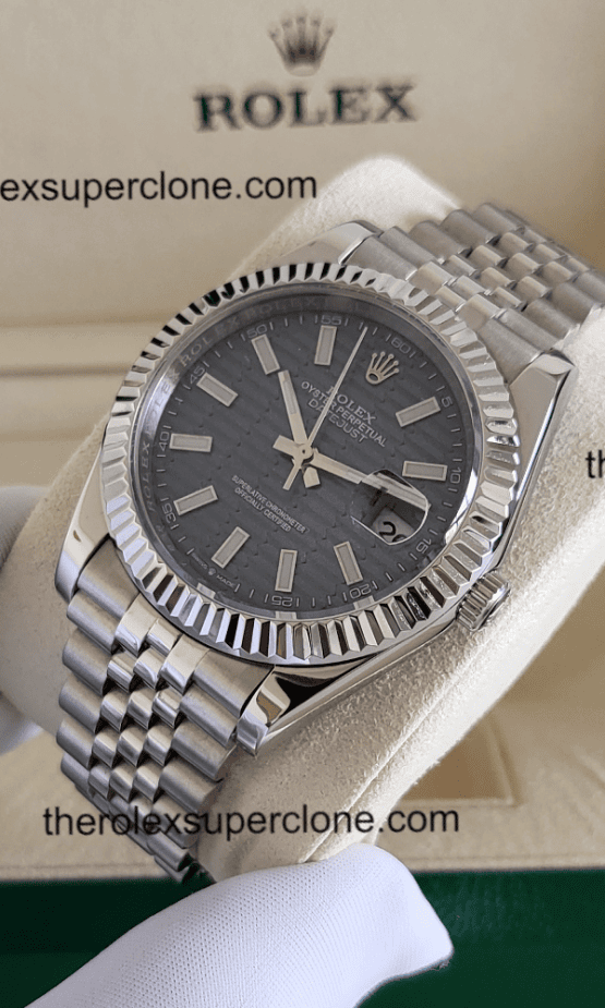 Rolex Datejust 11 Super Clone Oystersteel and White Gold Motif Blue Dial 3235 Swiss Movement Replica Watch Ref-126334