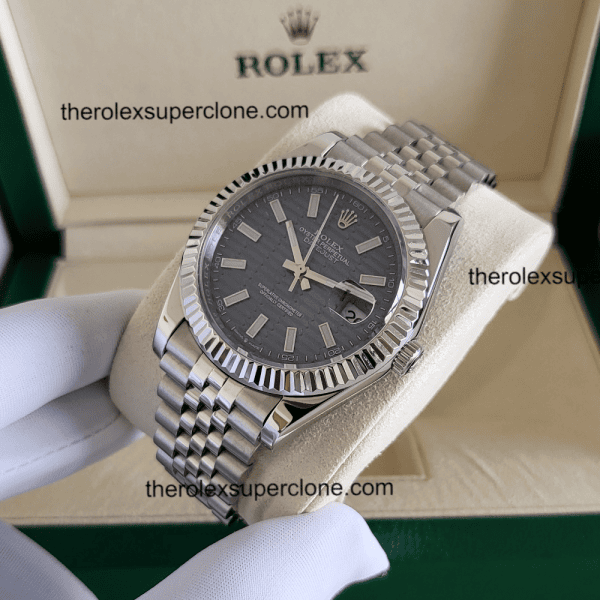 Rolex Datejust 11 Super Clone Oystersteel and White Gold Motif Blue Dial 3235 Swiss Movement Replica Watch Ref-126334