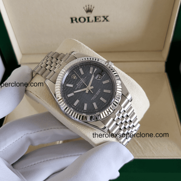 Rolex Datejust 11 Super Clone Oystersteel and White Gold Motif Blue Dial 3235 Swiss Movement Replica Watch Ref-126334