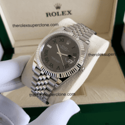 Rolex Datejust 11 Super Clone Oystersteel and White Gold Slate Dial 3235 Swiss Movement Replica Watch Ref-126334