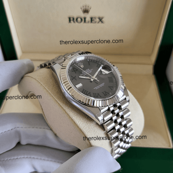 Rolex Datejust 11 Super Clone Oystersteel and White Gold Slate Dial 3235 Swiss Movement Replica Watch Ref-126334