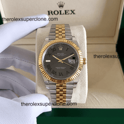 Rolex Datejust 11 Super Clone Oystersteel and Yellow Gold Slate Dial 3235 Swiss Movement Replica Watch Ref-126333