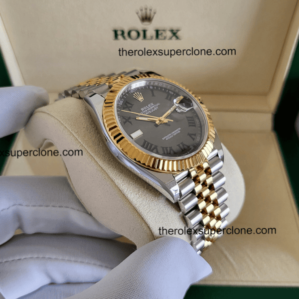 Rolex Datejust 1:1 Super Clone Oystersteel and Yellow Gold Slate Dial 3235 Swiss Movement Replica Watch Ref-126333