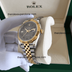 Rolex Datejust 1:1 Super Clone Oystersteel and Yellow Gold Slate Dial 3235 Swiss Movement Replica Watch Ref-126333