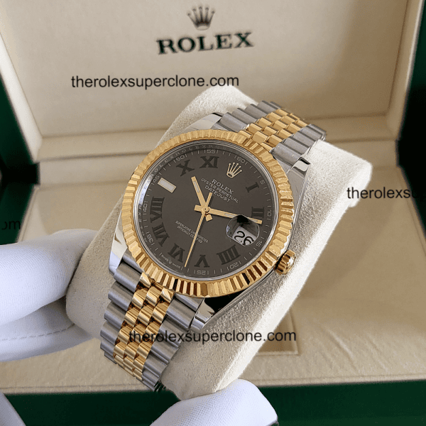 Rolex Datejust 1:1 Super Clone Oystersteel and Yellow Gold Slate Dial 3235 Swiss Movement Replica Watch Ref-126333