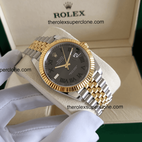 Rolex Datejust 1:1 Super Clone Oystersteel and Yellow Gold Slate Dial 3235 Swiss Movement Replica Watch Ref-126333