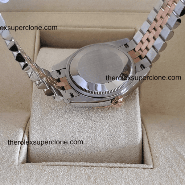 Rolex Datejust 31mm 1:1 Super Clone Oystersteel and Everose Gold Diamonds Set White Mother-of-Pearl Dial 2236 Swiss Movement Replica Watch Ref-278381RBR