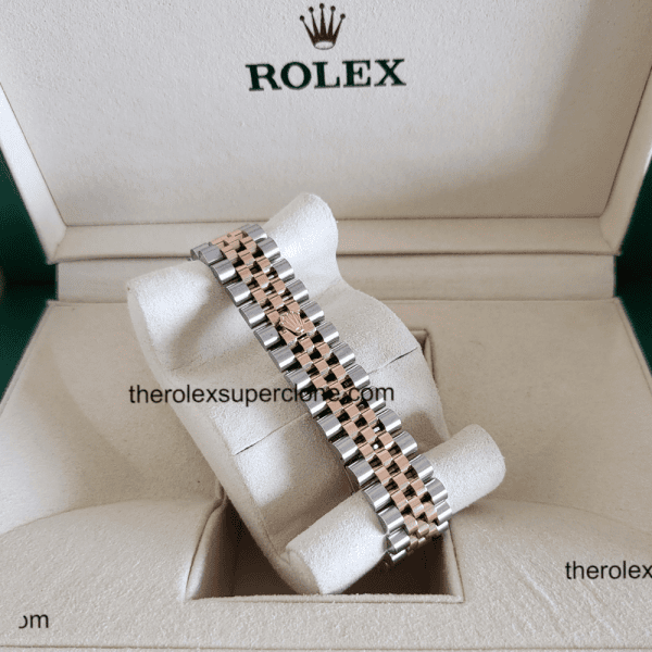 Rolex Datejust 31mm 1:1 Super Clone Oystersteel and Everose Gold Diamonds Set White Mother-of-Pearl Dial 2236 Swiss Movement Replica Watch Ref-278381RBR