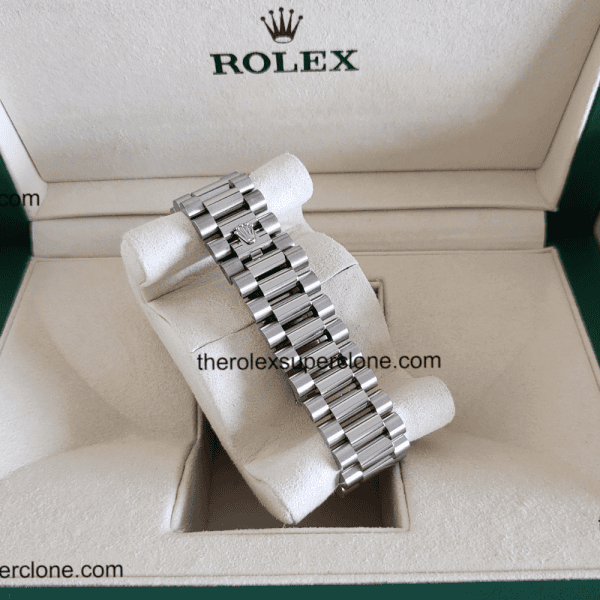 Rolex Day-Date 1:1 Super Clone Oyster White Gold Slate Dial 3255 Swiss Movement Replica Watch Ref-228239