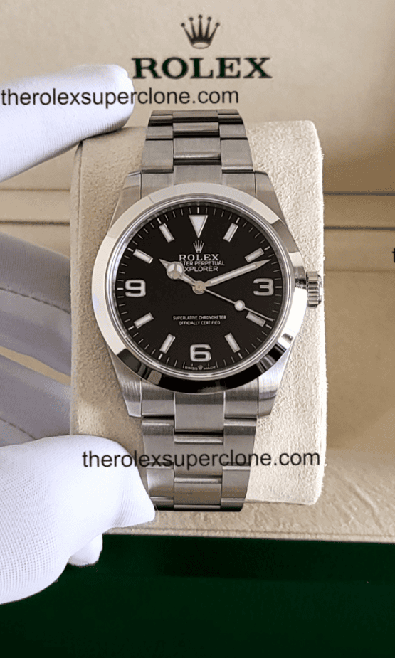 Rolex Explorer 1:1 Super Clone Oystersteel Black Dial 3230 Swiss Movement Replica Watch Ref-224270