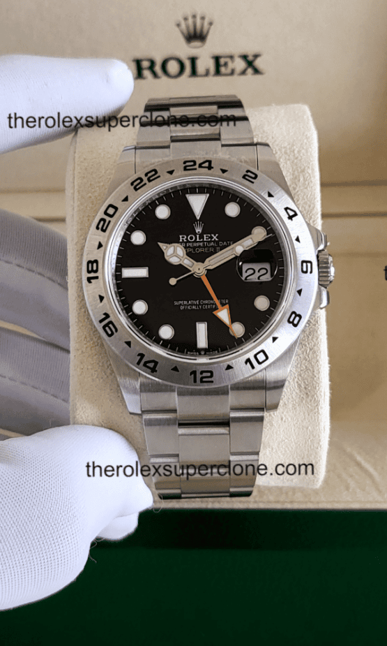 Rolex Explorer II 1:1 Super Clone Oystersteel Black Dial 3285 Swiss Movement Replica Watch Ref-226570