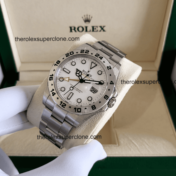 Rolex Explorer II 1:1 Super Clone Oystersteel White Dial 3285 Swiss Movement Replica Watch Ref-226570