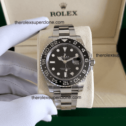 Rolex GMT Master II 11 Super Clone Stainless Steel Black Dial 3285 Swiss Movement Replica Watch Ref-126710GRNR