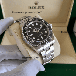 Rolex GMT Master II 11 Super Clone Stainless Steel Black Dial 3285 Swiss Movement Replica Watch Ref-126710GRNR