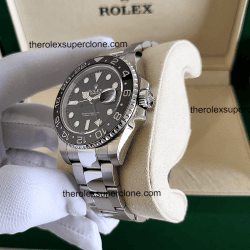 Rolex GMT Master II 11 Super Clone Stainless Steel Black Dial 3285 Swiss Movement Replica Watch Ref-126710GRNR