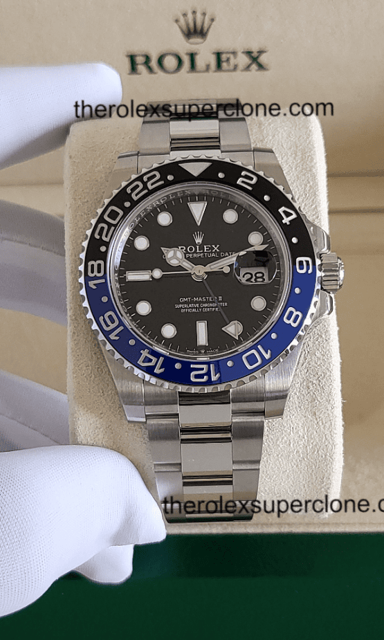 Rolex GMT Master II BATMAN 1:1 Super Clone Stainless Steel Black Dial 3285 Swiss Movement Replica Watch Ref-126710BLNR