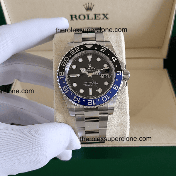 Rolex GMT Master II BATMAN 1:1 Super Clone Stainless Steel Black Dial 3285 Swiss Movement Replica Watch Ref-126710BLNR