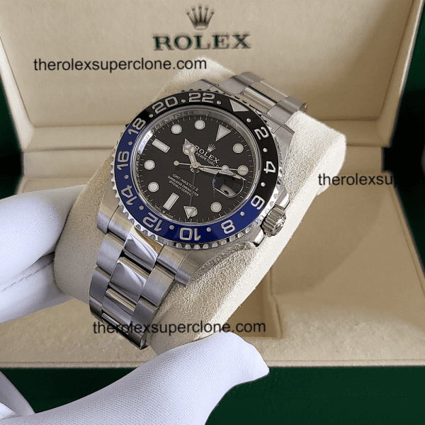 Rolex GMT Master II BATMAN 1:1 Super Clone Stainless Steel Black Dial 3285 Swiss Movement Replica Watch Ref-126710BLNR