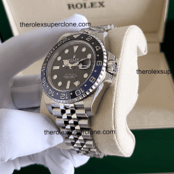 Rolex GMT Master II BATMAN 1:1 Super Clone Stainless Steel Jubilee Bracelet Black Dial 3285 Swiss Movement Replica Watch Ref-126710BLNR