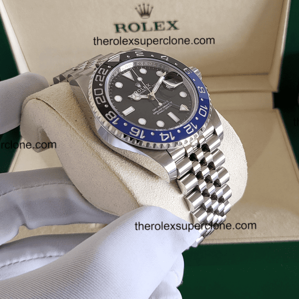 Rolex GMT Master II BATMAN 1:1 Super Clone Stainless Steel Jubilee Bracelet Black Dial 3285 Swiss Movement Replica Watch Ref-126710BLNR