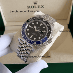 Rolex GMT Master II BATMAN 1:1 Super Clone Stainless Steel Jubilee Bracelet Black Dial 3285 Swiss Movement Replica Watch Ref-126710BLNR