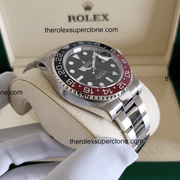 Rolex GMT Master II Pepsi 1:1 Super Clone Stainless Steel Black Dial 3285 Swiss Movement Replica Watch Ref-126710BLRO