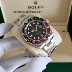 Rolex GMT Master II Pepsi 1:1 Super Clone Stainless Steel Black Dial 3285 Swiss Movement Replica Watch Ref-126710BLRO