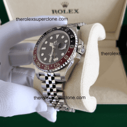 Rolex GMT Master II Pepsi 1:1 Super Clone Stainless Steel Jubilee Bracelet Black Dial 3285 Swiss Movement Replica Watch Ref-126710BLRO