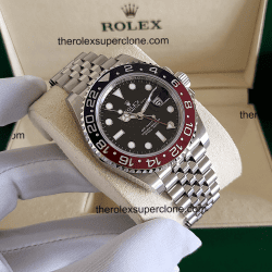 Rolex GMT Master II Pepsi 1:1 Super Clone Stainless Steel Jubilee Bracelet Black Dial 3285 Swiss Movement Replica Watch Ref-126710BLRO