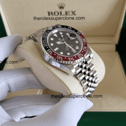 Rolex GMT Master II Pepsi 1:1 Super Clone Stainless Steel Jubilee Bracelet Black Dial 3285 Swiss Movement Replica Watch Ref-126710BLRO