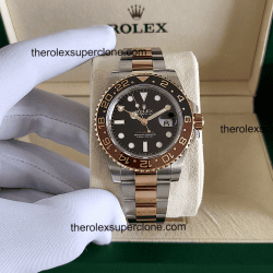 Rolex GMT Master II Rootbeer 11 Super Clone 2-Tone Black Dial 3285 Swiss Movement Replica Watch Ref-126711CHNR