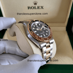 Rolex GMT Master II Rootbeer 11 Super Clone 2-Tone Black Dial 3285 Swiss Movement Replica Watch Ref-126711CHNR