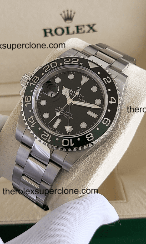 Rolex GMT Master II Sprite Left-Hand 11 Super Clone Stainless Steel Black Dial 3285 Swiss Movement Replica Watch Ref-126720VTNR